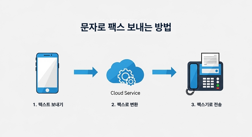 문자 메시지가 팩스로 변환되는 과정